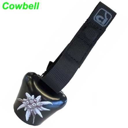 Glocke Cowbell schwarz mit Edelweiss