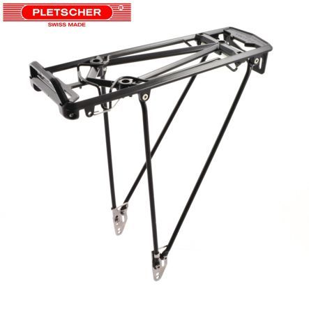 Pletscher Gepäckträger Prisma 3-Loch 29  schwarz verstellbar a/Oesen 310 x 354 mm