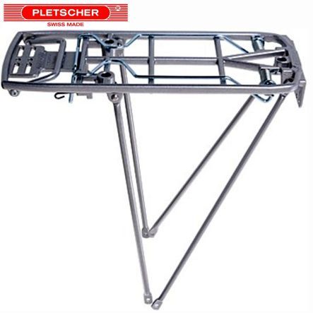 Pletscher Gepäckträger Athlete 3-Loch 26-28 4-B  silber verstellbar a/Oesen
