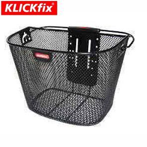 KLICKfix Korb oval feinmaschig schwarz (34x25x26) mit Adapter