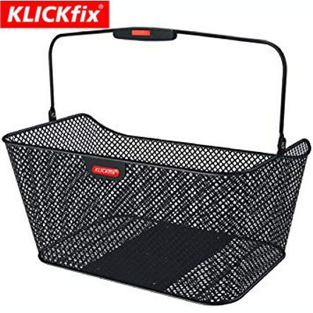 Klickfix Korb CITY engmaschig schwarz m/Racktimeplatte 40x30x20cm