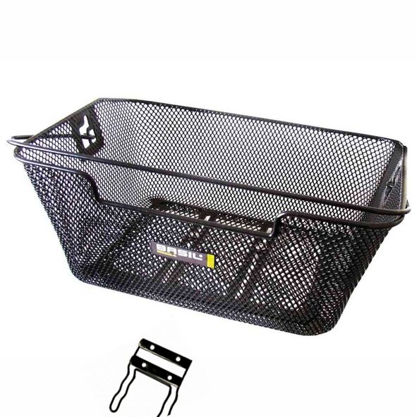 Korb feinmaschig mit Tragbügel schwarz 40x29x18 Halter verstellbar