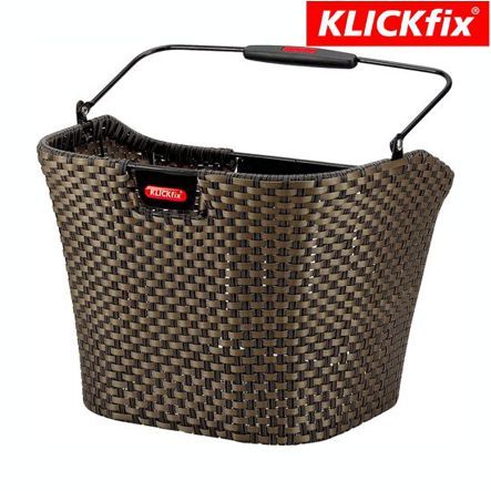 Klick Fix Korb Rattan braun engmaschig mit Platte 34x23x20cm 14 Lt.
