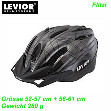 Helm LEVIOR Flitzi anthrazit schwarz Grösse M 52-57 cm