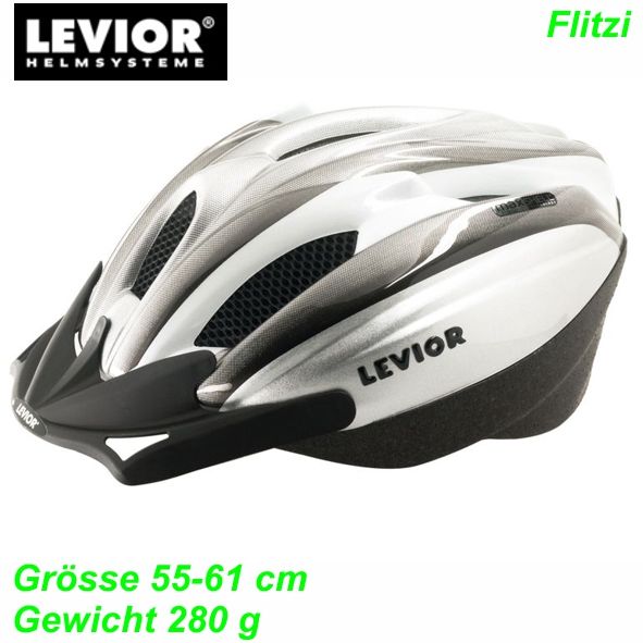 Helm LEVIOR Flitzi silber grau Grösse M 52-57 cm Restbestand