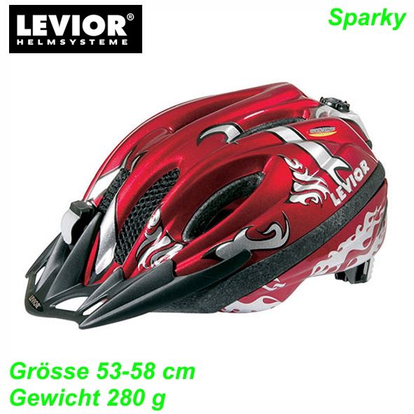 Helm LEVIOR Sparky rot silber Gr. 53-58 cm Restbestand
