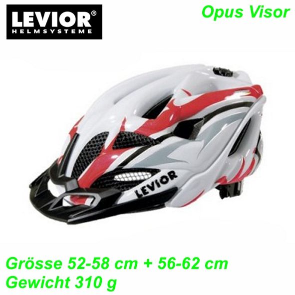 Helm LEVIOR Opus Visor weiss rot Grösse M 52-58 cm