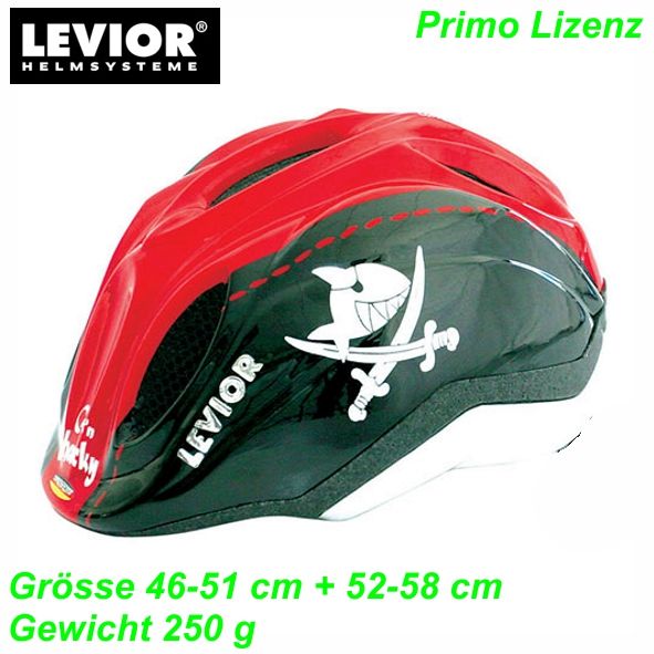 Helm LEVIOR Primo Lizenz Cap'tn Sharky S 46-51 cm schwarz rot