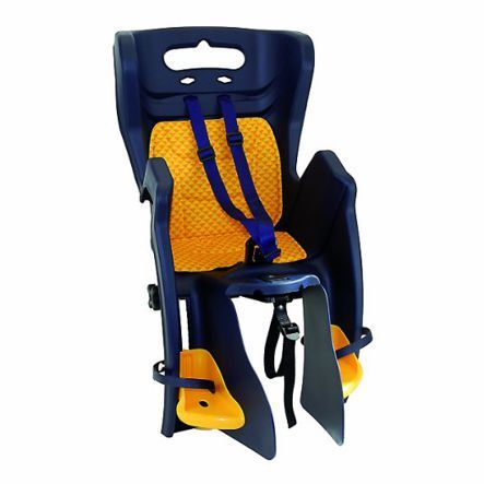 Kindersitz bellelli Sitzrohr blau Kissen orange Restbestand