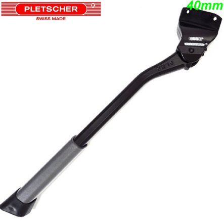 Pletscher Seitenständer 40 mm Comp Flex alu schwarz auf Rahmen M6x20mm