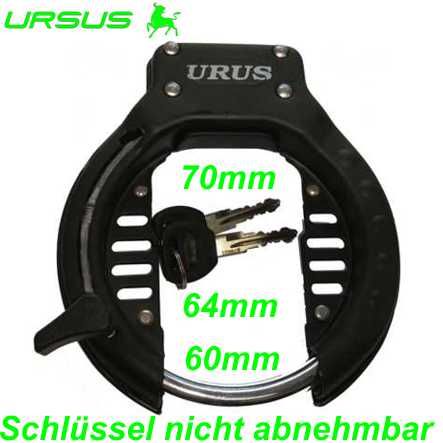 URSUS/INCIRCA Rahmenschloss 60 mm schwarz Schlüssel nicht abziehbar bei offenem Schloss