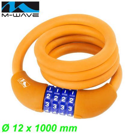 Zahlenseilschloss D.12.10 Ø 12 x 1000 mm orange M-Wave