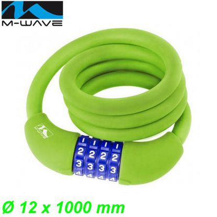 Zahlenseilschloss D.12.10  Ø 12 x 1000 mm grün M-Wave