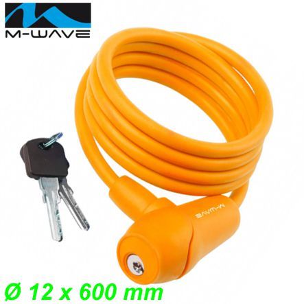 Kabelschloss S12.6S Silicone touch Ø 12 x 600 mm orange M-Wave