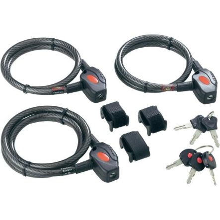 Spiralkabelschloss Familie 3 Stk 1500/6 mm LED schwarz