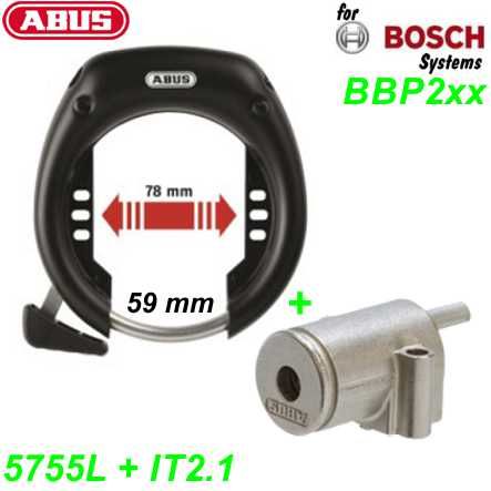 Abus Schloss Rahmenakku 5755L/IT2.1 59/78 mm Set BBP2xx