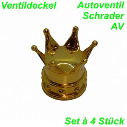 Ventildeckel Krone gold Set  à 4 Stk.