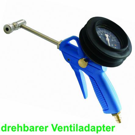 Reifenfüller Pistole mit Manometer drehbarer Ventiladapter