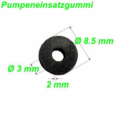 Pumpeneinsatzgummi Ø 8.5 / 3 x 2 mm