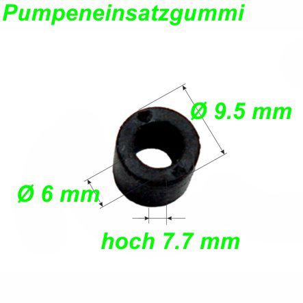 Pumpeneinsatzgummi Ø 9.5 / 6 x 7.7 mm Restbestand