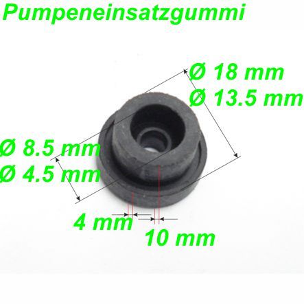 Pumpeneinsatzgummi Ø 18 / 13.5 / 8.5 / 4.5 x 10 / 4 mm SKS