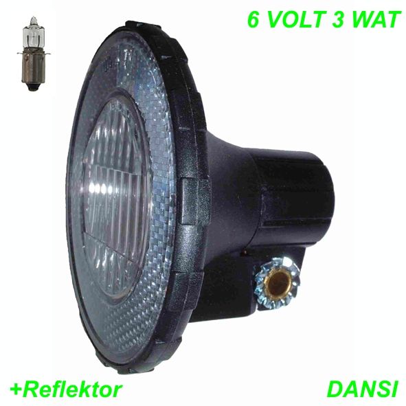Dansi Scheinwerfer Halogen mit Refelktor schwarz