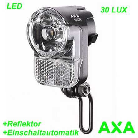AXA Scheinwerfer Pico 30 LED E 6V-42V E-Bike ab Akku Schalter on/off schwarz