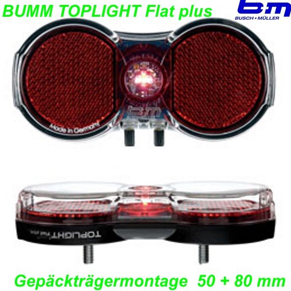 BM Rücklicht Gepäckträger Top-light Flat plus 328 multi 50/80 mm Standlicht