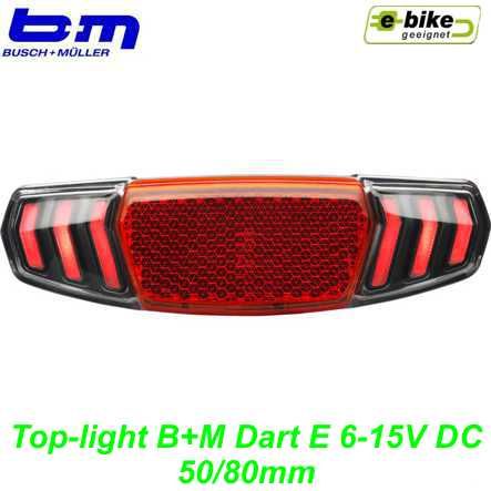 Rücklicht Top-light BM Dart E 6-15V DC E-Bike 50/80 mm