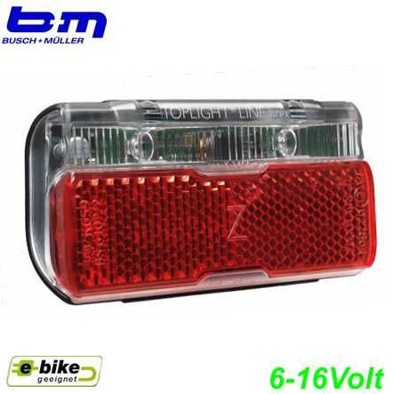 Rücklicht B&M Toplight Line E-Brex 6-15V 50 mm Sensorik Brems-/ Notbremslicht Gepäckträger