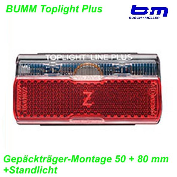 BM Rücklicht BM Toplight Line plus 50 mm Dynamo Standlicht