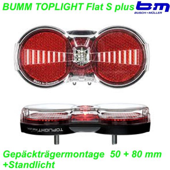 BM Rücklicht Toplight  Flat S Plus 50/80mm Dynamo/Standlicht