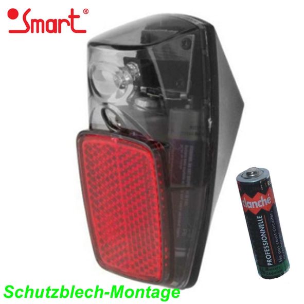 Smart Batterie Rücklicht LED superhelle Schutzblechmont. inkl. Batterie