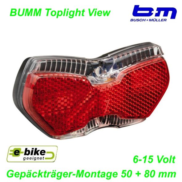 E-Bike BM Rücklicht 6-15V DC Toplight LineTec 50/80 mm bis 25 Km/h