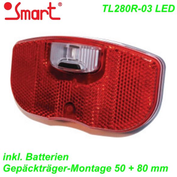 Smart Rücklicht Gepäckträger TL-264R/RC 3 LED mit Batterie