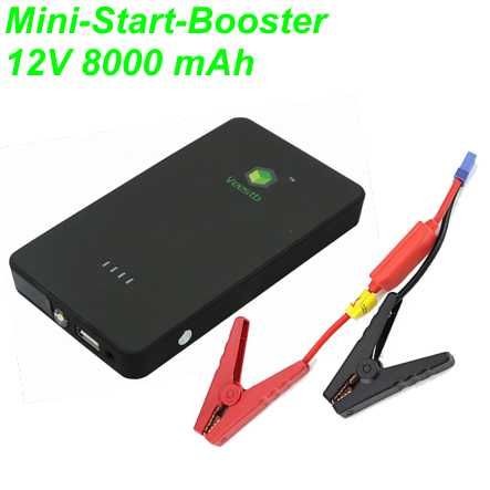Mini-Start-Booster 12V 8000 mAh LI-Po blau inkl. Kabel