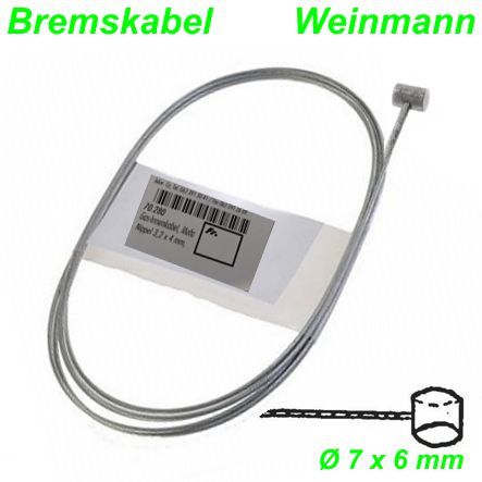 Bremskabel Weinmann Ø 7 x 6 mm 1.5 x 740 mm Innenkabel