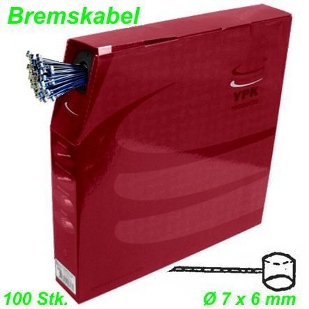Bremskabel Box Weinmann Ø 7 x 6 mm 1.5 x 1850 mm Niro Stahl 100 Stk. Innenkabel