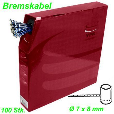 Bremskabel Box MTB Ø 7 x 8 mm 1.8 x 1850 mm Niro Stahl 100 Stk. Innenkabel