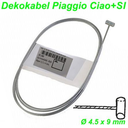 Dekokabel Ciao Pony Vespa Ø 4.5 x 9 mm 1.2 x 1400 mm Innenkabel