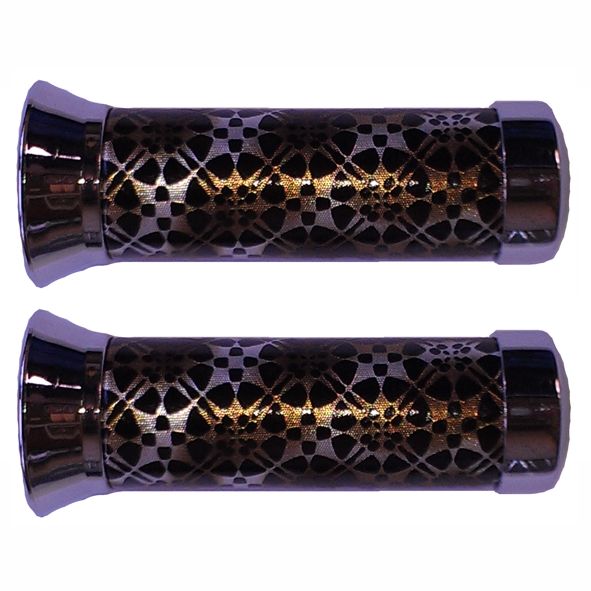 Mofa Griffe Schaumstoffgriff Fantasie silber per Paar Ø 22/24 mm