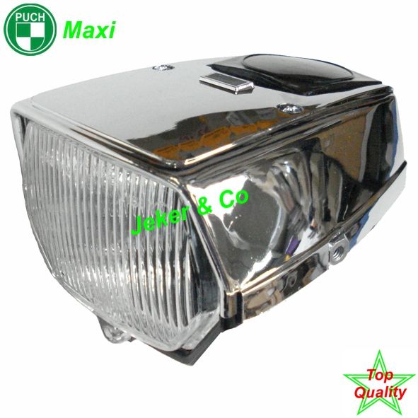 Mofa Scheinwerfer Maxi Dauerabblendung P26S chrom m. Schalter