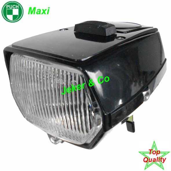 Mofa Scheinwerfer Maxi Dauerabblendung P26S schwarz m. Schalter