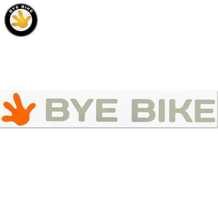 Schriftzug/Aufkleber Bye Bike mit Hand links