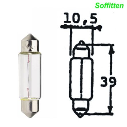 Soffitten Glühlampe 6V 5W Ø 11 x 36 mm