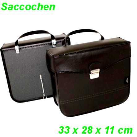 Mofa Saccochen Seitentasche Paar 33 x 28 x 11 schwarz mit Haken