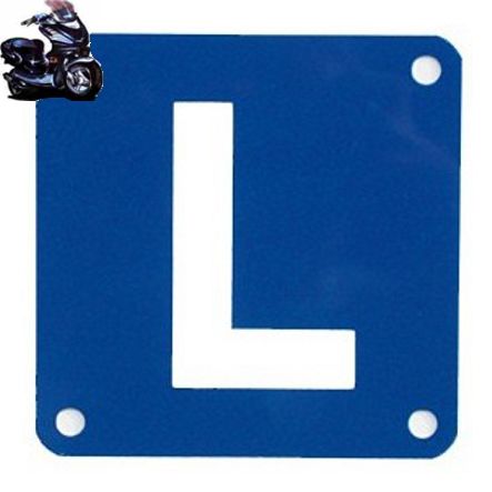 Scooter L -Schild alu blau
