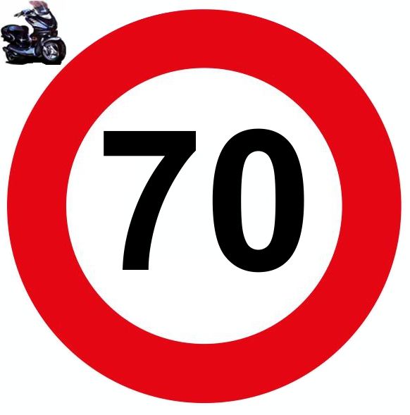 Scooter Geschwindigkeits Kleber 70 km/h