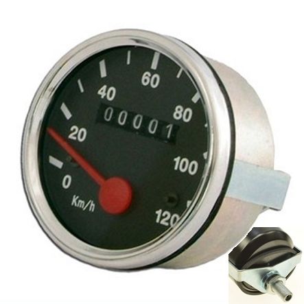 Mofa Tachouhr Ø 60mm 120 Km/h o.Beleuchtung Anschluss nicht zentrisch