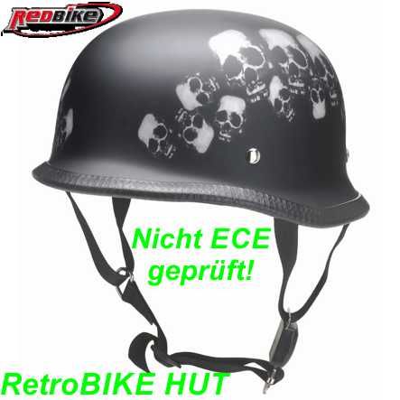 Helm REDBIKE HUT RK-300/305 Gr. S SKULL FLAT BLK